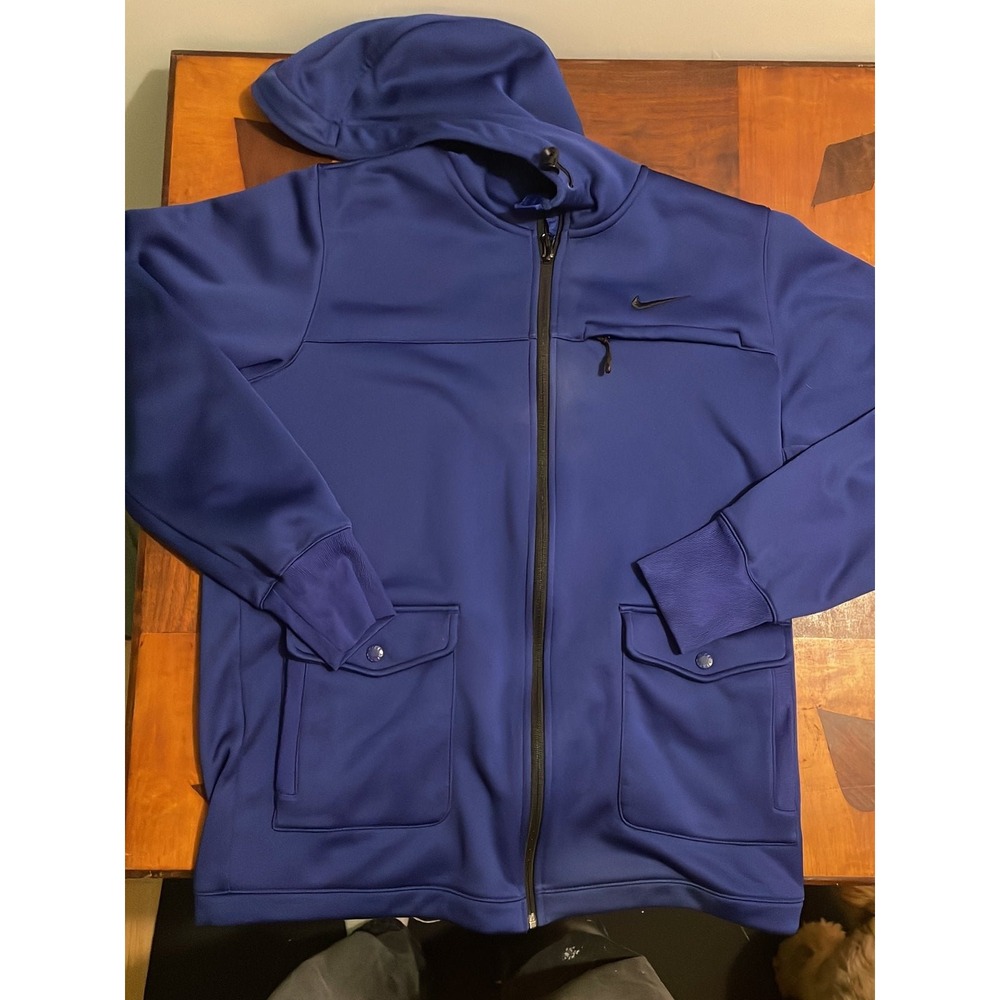 Nike The Athletic Dept Mens Blue Full Zip Fleece Lined Hoodie Jacket Size M